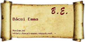 Bácsi Emma névjegykártya