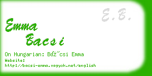 emma bacsi business card